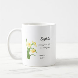 Taza De Café Cumpleaños Personalizado de Narciso de Marzo