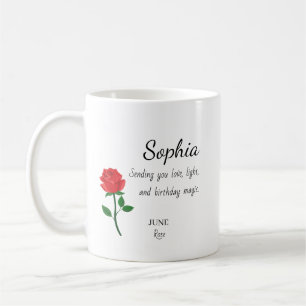 Taza De Café Cumpleaños Personalizado June Rose