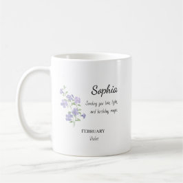 Taza De Café Cumpleaños Personalizado Violeta de Febrero