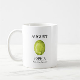 Taza De Café Cumpleaños Piedra Natal Peridoto de Agosto