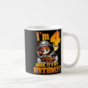 Taza De Café Cumpleaños pirata cuatro Cumplo 4 Arrr Es mi cumpl