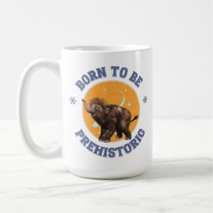 Taza De Café Cumpleaños prehistórico de mamut bebé divertido