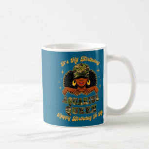 Taza De Café Cumpleaños Reina Acuario Camo Negra Mujer Africana