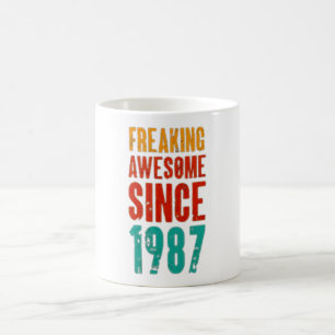 Taza De Café Cumpleaños Retro Vintage Desde 1987