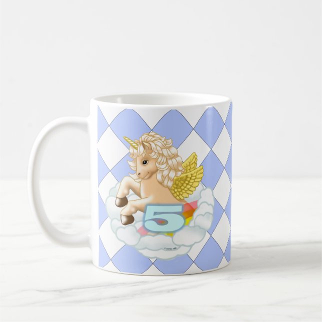 Taza De Café Cumpleaños Unicorn Mug de 5 años (Izquierda)