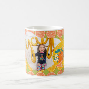 Taza De Café Cumpleaños verde foto anaranjada afrutada