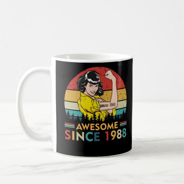 Taza De Café Cumpleaños Vintage 1988 (Izquierda)