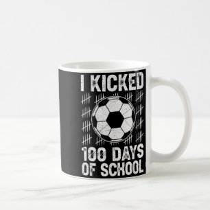 Taza De Café Cumplí 100 Días De Colegio Jugador De Fútbol Profe