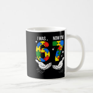 Taza De Café Cumplí 6 7 años cumpleaños autismo 67 para niños c