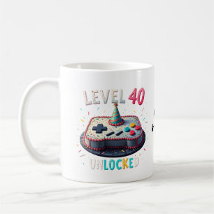 Taza De Café Cumplidos 40 Estilo de Juego Desbloqueado Cumpleañ