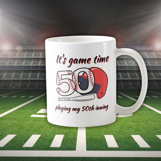 Taza De Café Cumpliendo su 50º partido de béisbol de cumpleaños (Subido por el creador)