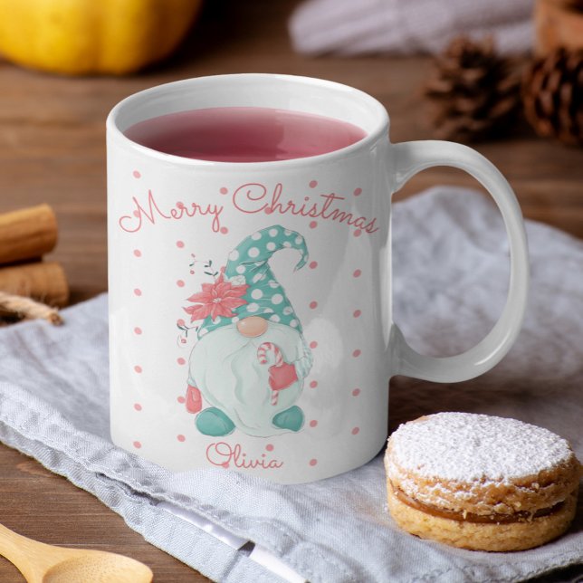 Taza De Café Cunte de Polka Dot Merry navidad Gnome (Subido por el creador)