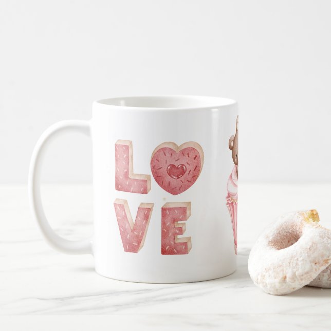Taza De Café Cup Coffee Mug Valentine's Day (Con donut)