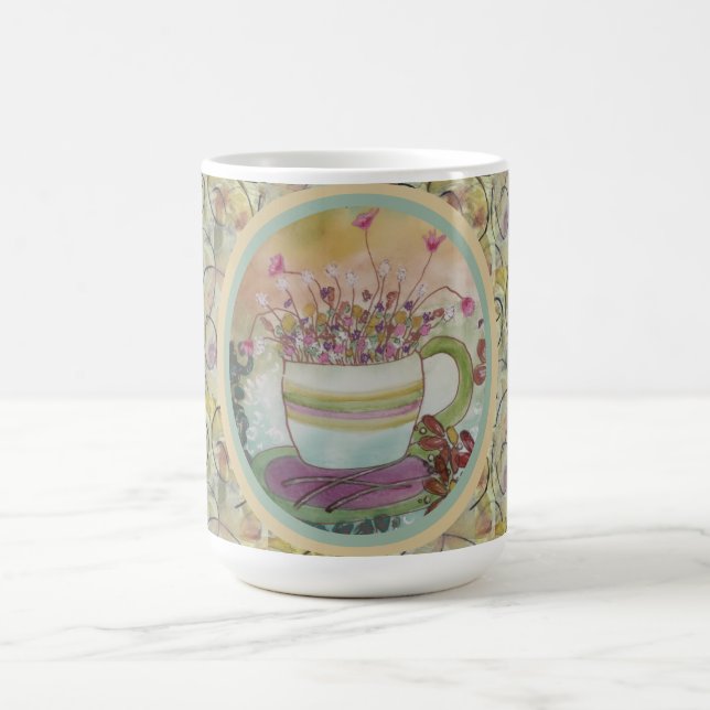 Taza De Café Cup of Flowers-2 Coffee Mug (Centro)
