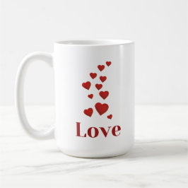 Taza De Café Cup of LOVE with hearts.