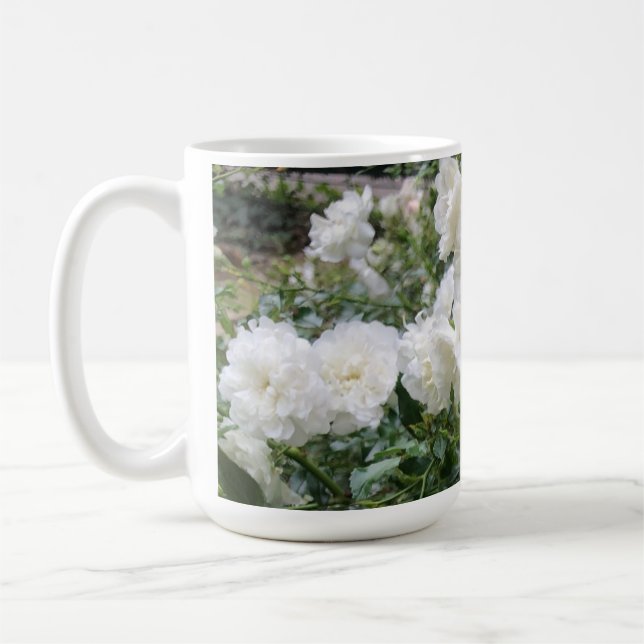 Taza De Café Cup with white antique roses (Izquierda)