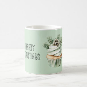 Taza De Café Cupcake de piña de Navidad con menta