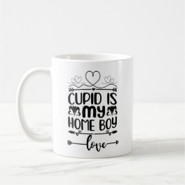 Taza De Café Cupid es mi hogar Romantic Trendy Valentine