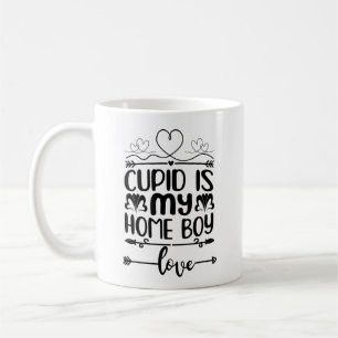 Taza De Café Cupid es mi hogar Romantic Trendy Valentine
