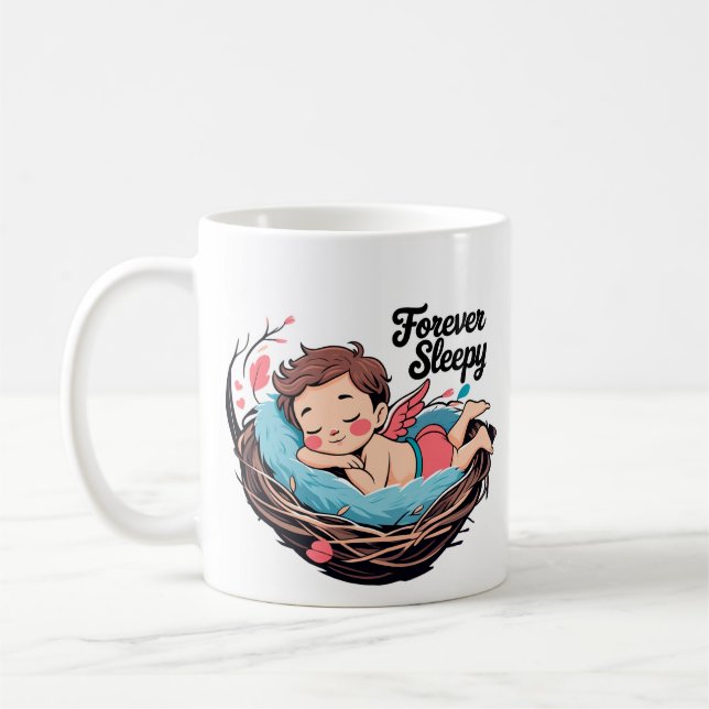 Taza De Café Cupid: Forever Sleepy (Izquierda)