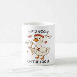 Taza De Café Cupid Goose On The Loose – Cute Valentine Goose