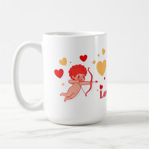 Taza De Café Cúpido Adorable Con Arco Y Flecha