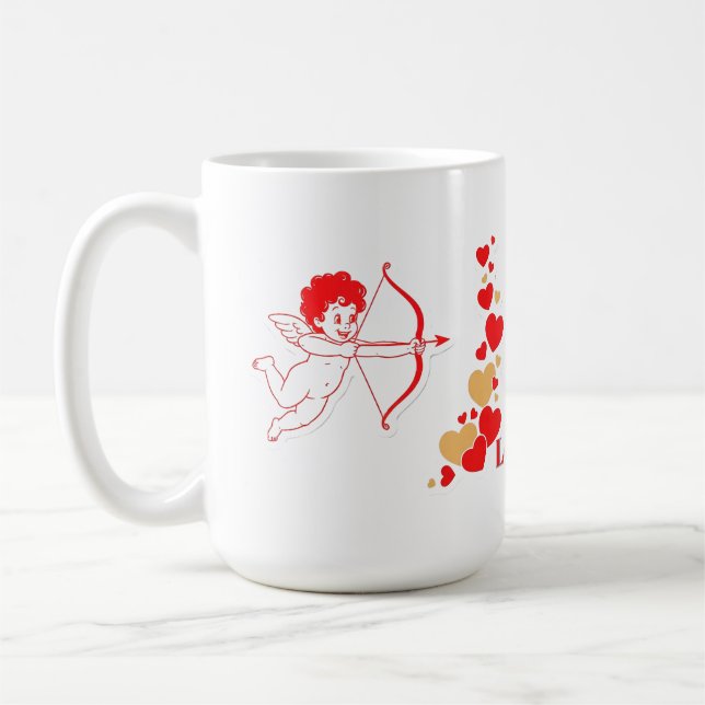 Taza De Café Cúpido Adorable Con Arco Y Flecha (Izquierda)
