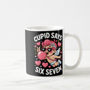 Taza De Café Cupido Dice 67 Seis Siete Meme Chicle De Burbuja S
