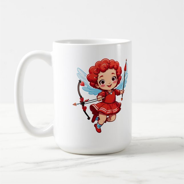 Taza De Café Cúpido Lindo Con Arco Y Flecha (Izquierda)