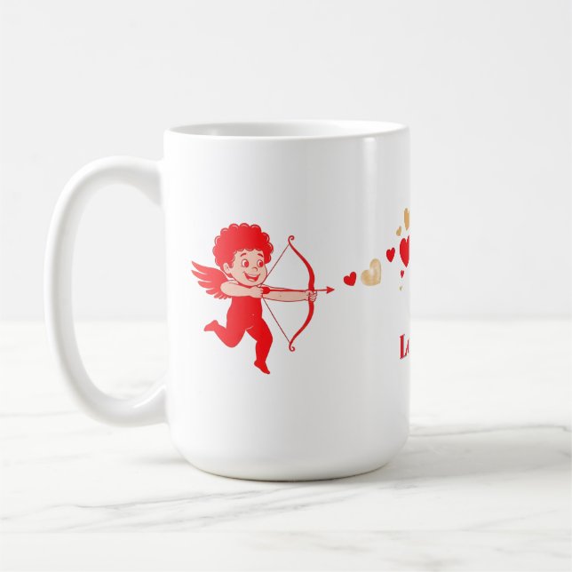 Taza De Café Cúpido Lindo Con Arco Y Flecha (Izquierda)