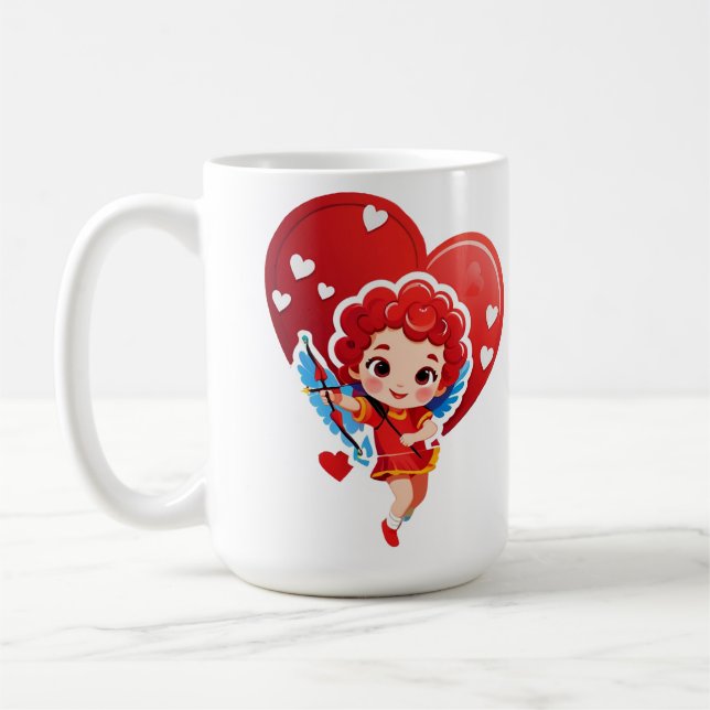 Taza De Café Cúpido Lindo Con Arco Y Flecha (Izquierda)