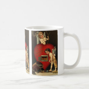 Taza De Café Cupido vintage del día de San Valentín, ángeles qu