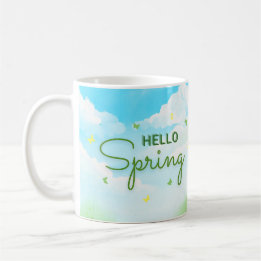 Taza De Café Cups de Pascua en auge: Hola Primavera