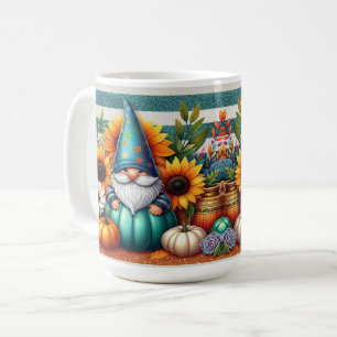 Taza De Café Cúpula caprichosa entre girasoles y calabazas