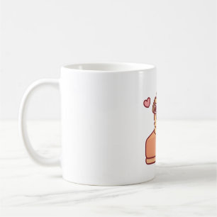 Taza De Café Cura De Pug En La Pista De Calabaza Graciosa