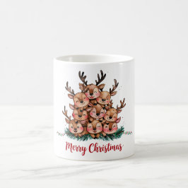 Taza De Café Cura de reno Feliz Navidad