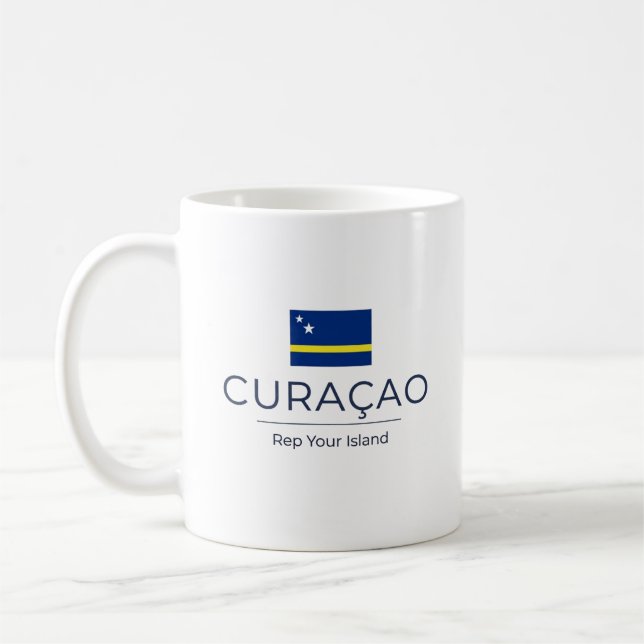 Taza De Café Curaçao Minimalista | Orgullo Cotidiano (Izquierda)