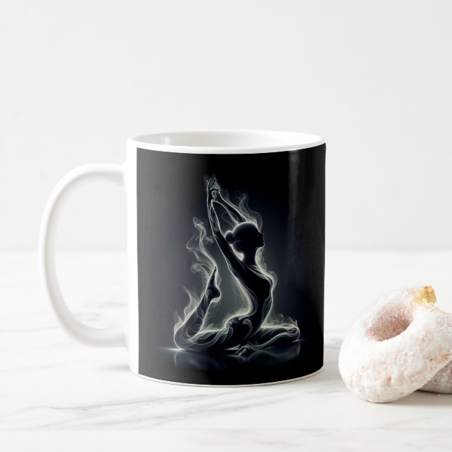 Taza De Café Curador de Reiki de yoga, una pierna de paloma (Con donut)