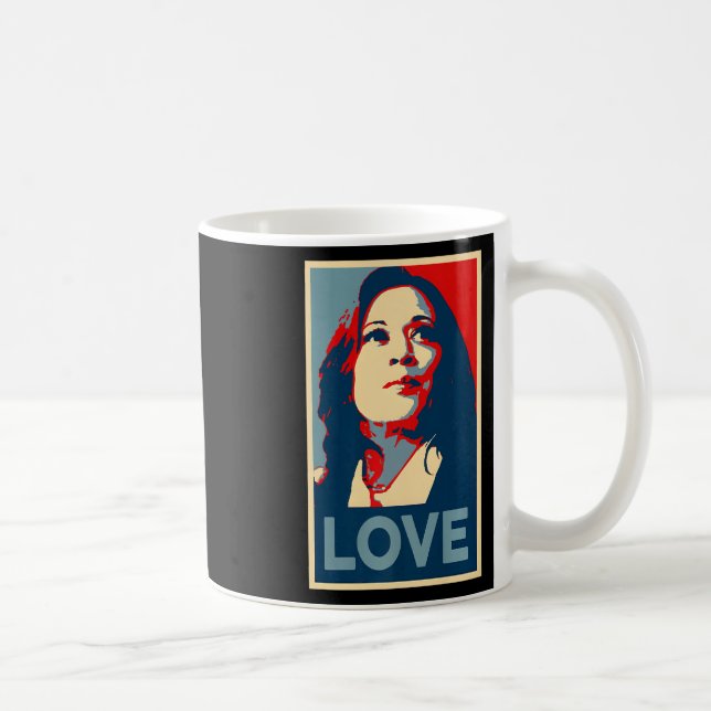 Taza De Café Curar Amor Esperanza Kamala Harris Obama 47 Apoya  (Derecha)