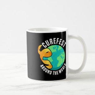 Taza De Café Curefest Around The World Conciencia sobre el cánc