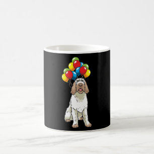 Taza De Café Curiosa Spinone Italiano Perro Con Globos