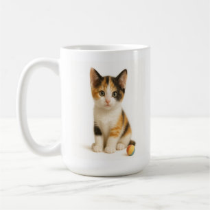Taza De Café Curiosidad de Calico - Gatito con bola pop de colo