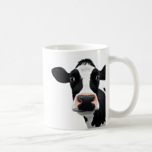 Taza De Café Curiosidad de Vaca en Primer Plano