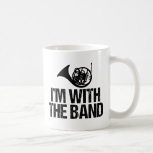 Taza De Café Curioso cuerno francés estoy con la banda