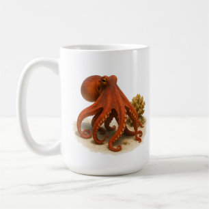 Taza De Café Curioso en las arenas de coral