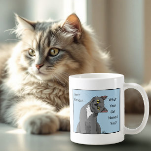 Taza De Café Curioso gato azul para siempre maravilla