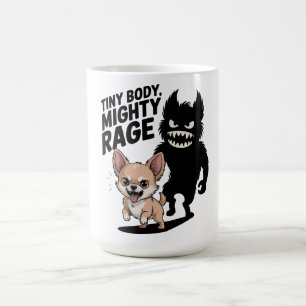 Taza De Café Curioso perro chihuahua "Cuerpo pequeño, furia pod