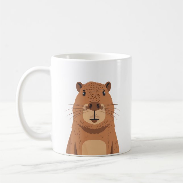 Taza De Café Curioso retrato de Capibara (Izquierda)