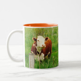 Taza De Café Curioso y lindo café de vaca marrón verde 4Mal