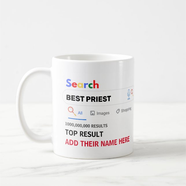Taza De Café Curiosos regalos EL SACERDOTE PASTOR DEACON MINIST (Izquierda)